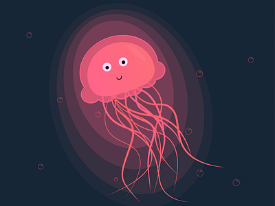 Jellyfish design flat illustration jellyfish
