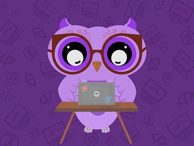 The Working Owl bird illustration owl