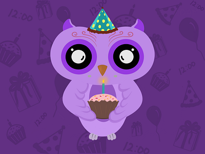 The Bday Owl bday bird birthday illustration owl