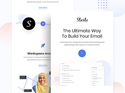 Starto - Welcome Email 1 design email design email template illustration saas ui ux vector