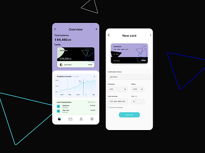 Manage card: mobile app