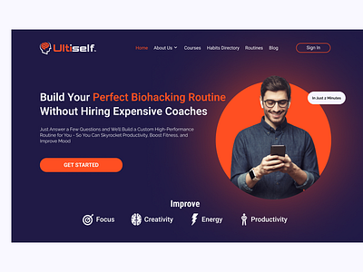 Ultiself redesign home page business figma homepage selfcoaching ui ux webdesign