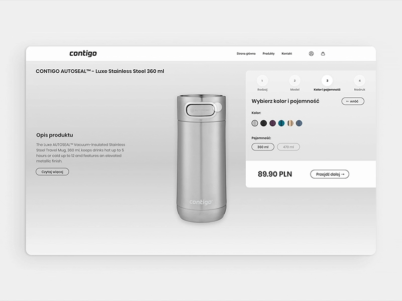 Contigo travel mug creator – color choose creator online creator travel mug ui webdesign