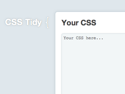 Tidied CSS css tidy interface light web application