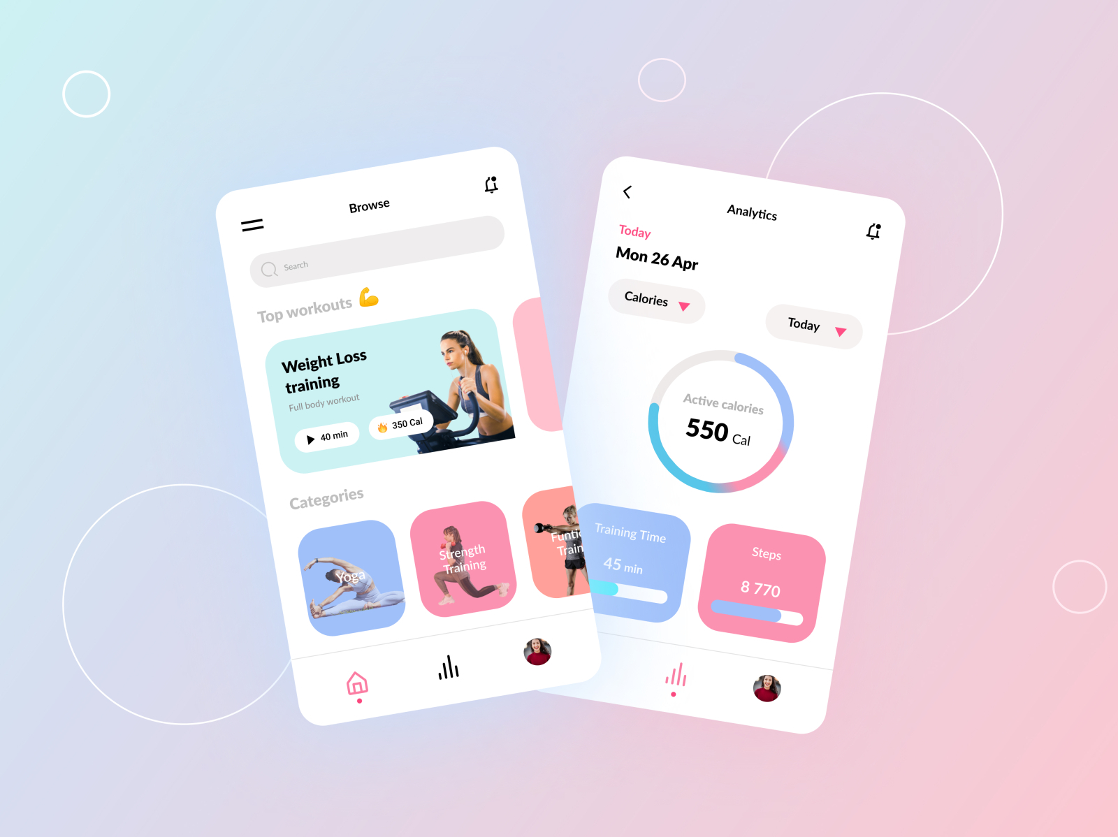 Workout App by Sivashankari on Dribbble