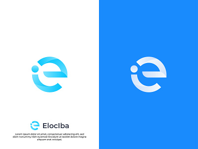 e+i monogram logo design