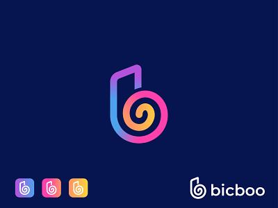 spiral b logo apps icon apps logo art b b monogram branding design clean design creative gradient logo iconic b letter letter b line logo logo artist logotype mark monogram spiral b symbol