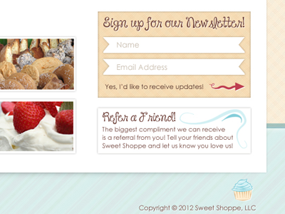 Sweet Shoppe Newsletter design newsletter pastels ui widget