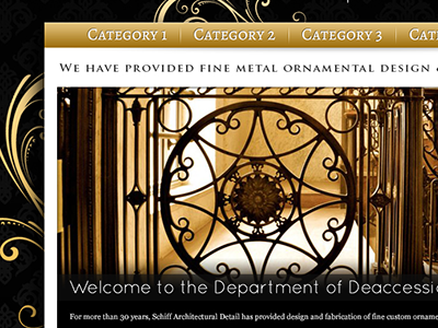 Metal design metal ornamental shiny swirls web design