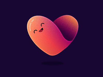 Gradient heart 3d app banner cute design gradient graphic design heart illustration logo poster sign smile texture ui ux vector web