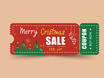 Christmas sale coupon app banner branding celebrate christmas coupon design graphic design green happy holiday illustration new year offer red sale snow tree ui ux