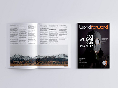 World Forward Magazine - Branding & Editorial Design branding design editorial design illustration logo magazine mockup print design