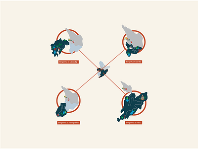 Map Flat Illustrations for "Bergen on Bicycle" project