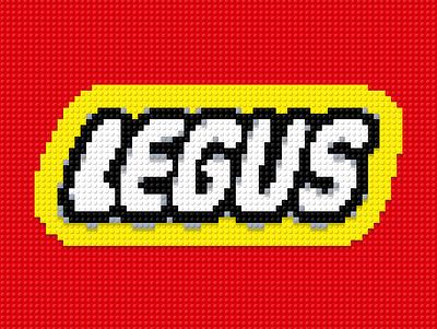 Lego-style logo for "Legus" hobby center branding figma graphic design logo