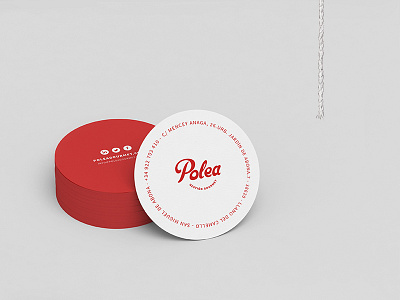 Polea Gestión Gourmet branding cards design