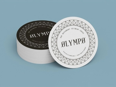 Restaurante Olympo, coasters branding coasters logo minima olympo restaurant