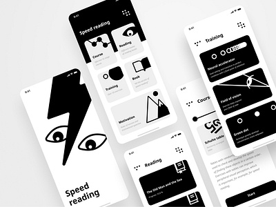 Speed reading app app bhsad design mad6 mobile app design reading app speed reading ui