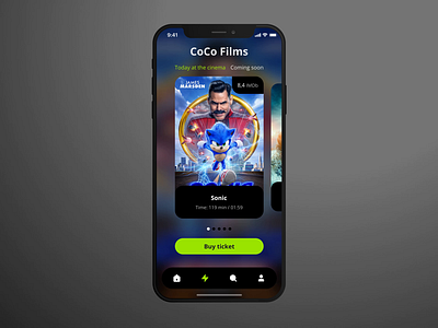 Cinema app "CoCo films" app cinema design mad6 mobile mobile app mobile app design movie ui