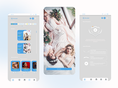 Photowork App interface display branding clean dashboard design explore graphic design illustration interface logo minimal mobile app photography street ui user experience user interface ux ux design web website