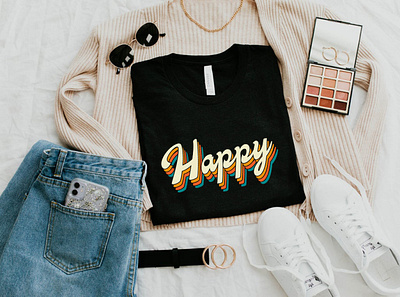 Happy - shirt design. design graphic design happy shirt tee