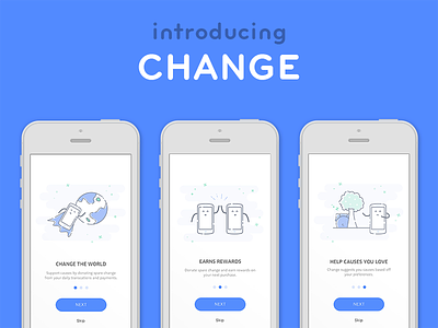 Change — Introduction app design illustration introduction on boarding screen user interface