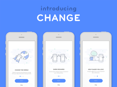 Change — Introduction app design illustration introduction on boarding screen user interface