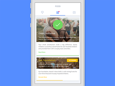 Change — Feed app design feed home news page screen tabs user interface