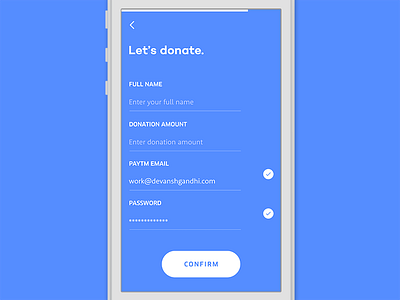 Change — Donate app design form log in page screen sign up user interface