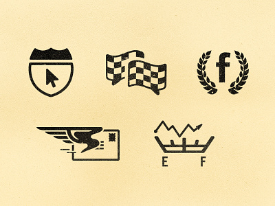 Onboardability :: Capability Icons 1950s briefcase flag fuel fuel gauge icons laurel laurels motorcycle racing sidecar wings