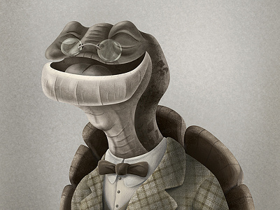 Great Uncle Myron bowtie geriatric old plaid portrait shell suit tortoise turtle