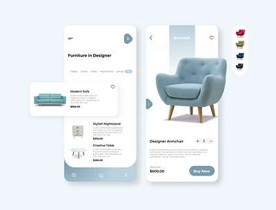 Furniture Mobille app design ui ux