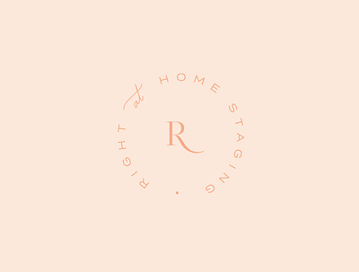 Right At Home Staging final submark branding design icon identity logo pink serif typography