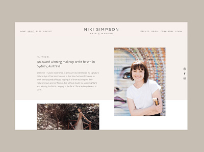 Niki Simpson About Page branding design icon identity logo luxury mockup natural squarespace typography web design website website design