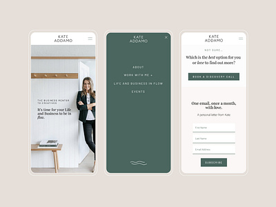 Kate Addamo Website Showcase Mobile