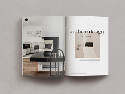 We Three Design WIP Magazine Mockup branding design icon identity interiors logo luxury magazine mockup natural typography vector