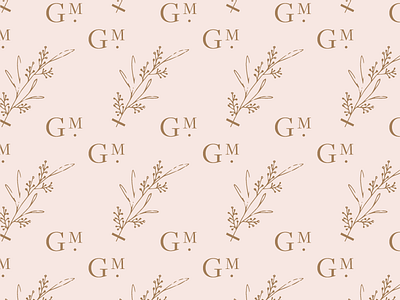 GM | Submark Pattern Concept botanical branding concept floral gold logo pink project serif submark typohtaphy