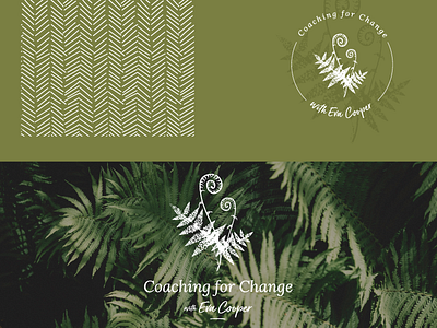 Coaching For Change - Brand Board branding coaching fern identity life coaching logo natural nature submark visual identity