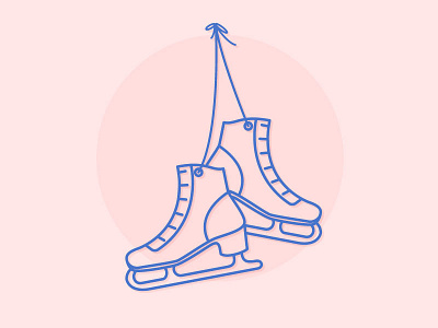 Skating - In Summer (WIP) branding ice skating icon icon mark iconography logo mark pink skating