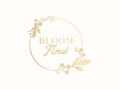 Bloom Floral logo branding design floral flowers gold gold foil icon identity logo luxury natural typography