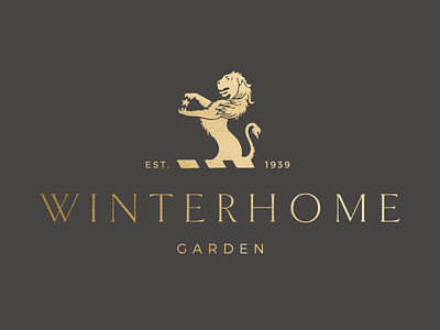 Winterhome final main logo branding design family crest heritage icon identity illustration lion logo luxury natural serif traditional typography vector