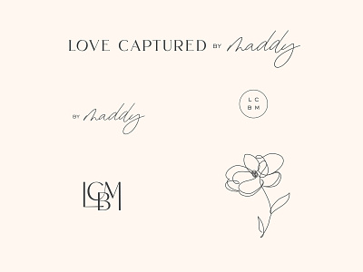 Brand element outtakes branding design flower handwritten icon identity logo monogram natural pink serif typography