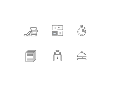 Features Icons bell coins documents features icons line icons lock sketch stopwatch switches ui