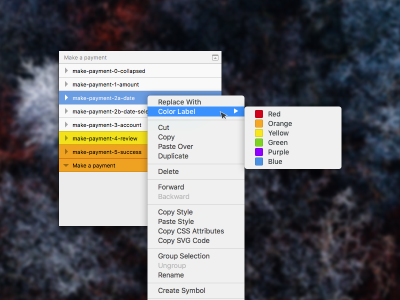 Sketch Color Label Concept organization panel list layer colors ui request feature sketch