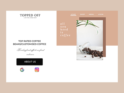 COFFEE SHOP(Home Page) branding design illustration typography ui ux