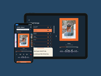 Music app design(animation/prototype) animate animation app application design figma ipad iphone music app prototype research typography ui ux