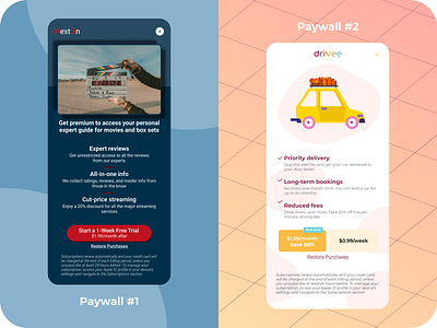 Paywalls examples app challenge design mobile paywall product productdesign ui