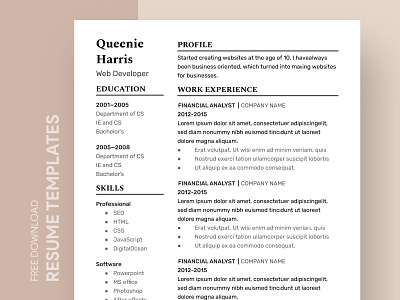 Simple Resume Free Google Docs Template