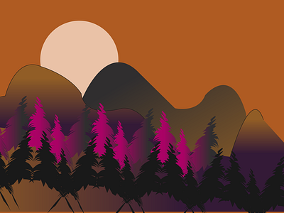 Nature (Sunset) design illustration logo natural naturalistic