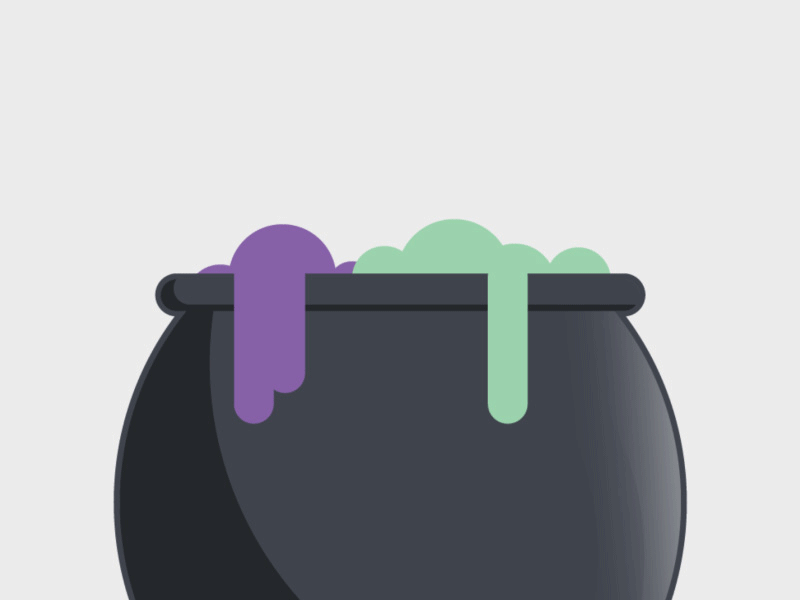 Double, double toil and trouble bubbles cauldron gif halloween loop