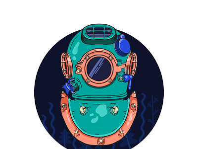 Possible Frogman diver frogman helmet sea vector